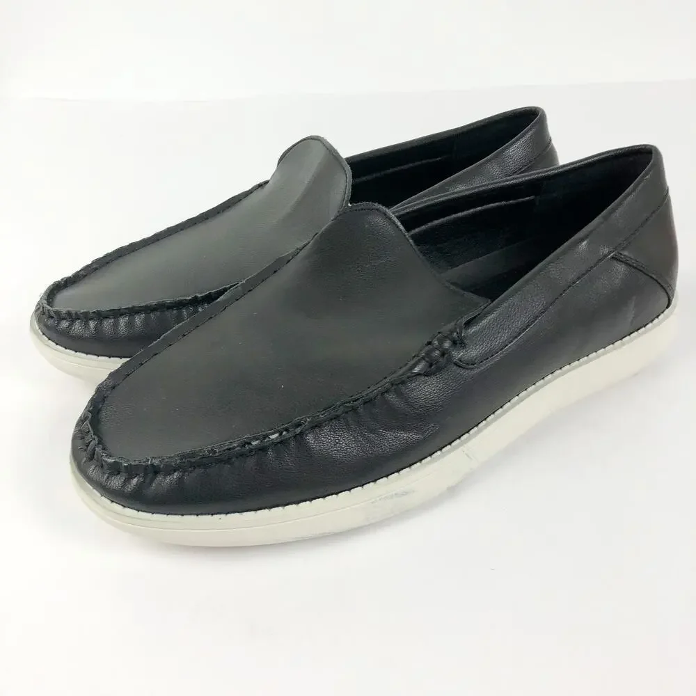 Tahari Mens Hipster Casual Loafers Size 10 Black Slip On Almond Toe